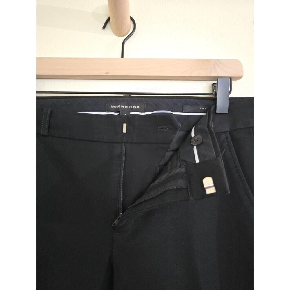 Banana Republic Ryan Straight Leg Pants Womens 4 Black Stretch Twill Career - Picture 8 of 10